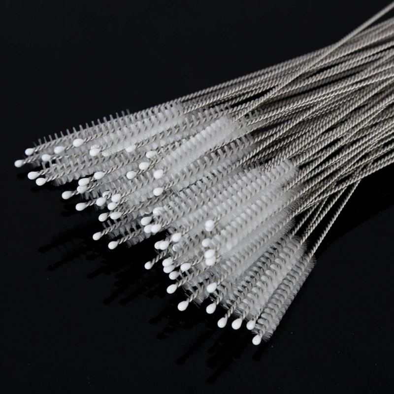 10Pcs Straws Brushes Reusable Metal Cleaning Brushes 304 Stainless Steel Eco-friendly Bottle Brush 15/20cm for 6-12mm Straw