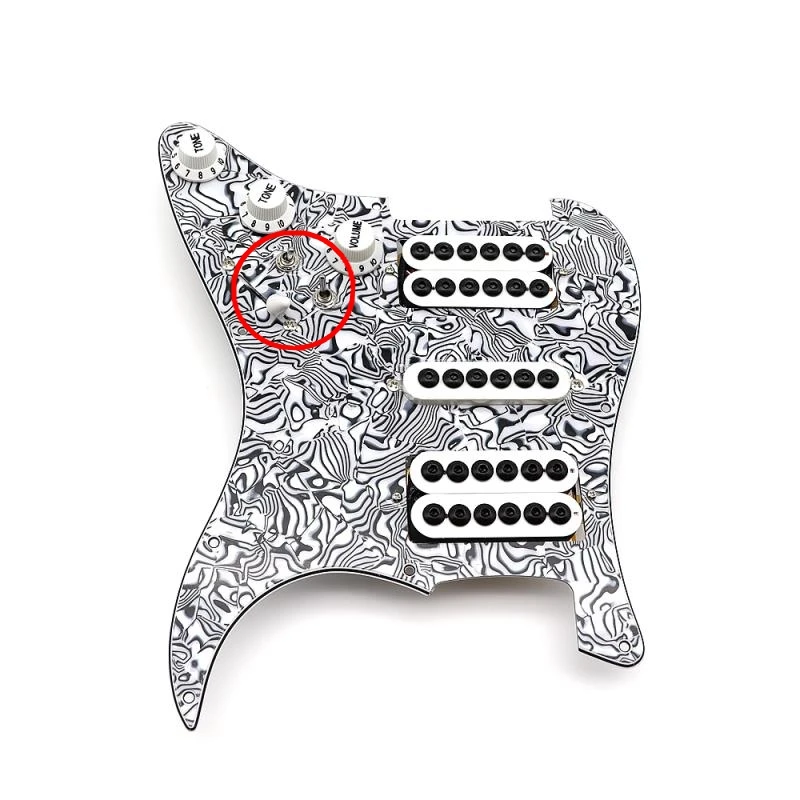 

1Set HSH Black and white Zebra guard plate Set Loaded Prewired Pickguard Humbucker for Strat Electric Guitar Replaceme