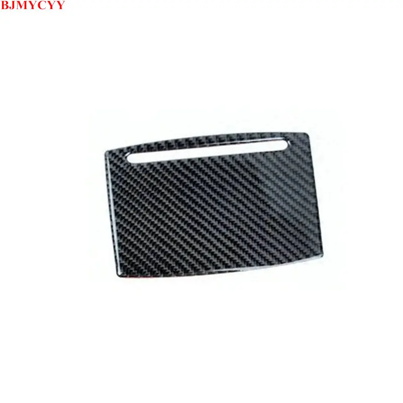 BJMYCYY Carbon fiber decorative patch for the cover panel of the central control water cup holder for Audi A6L A7 2012-2016