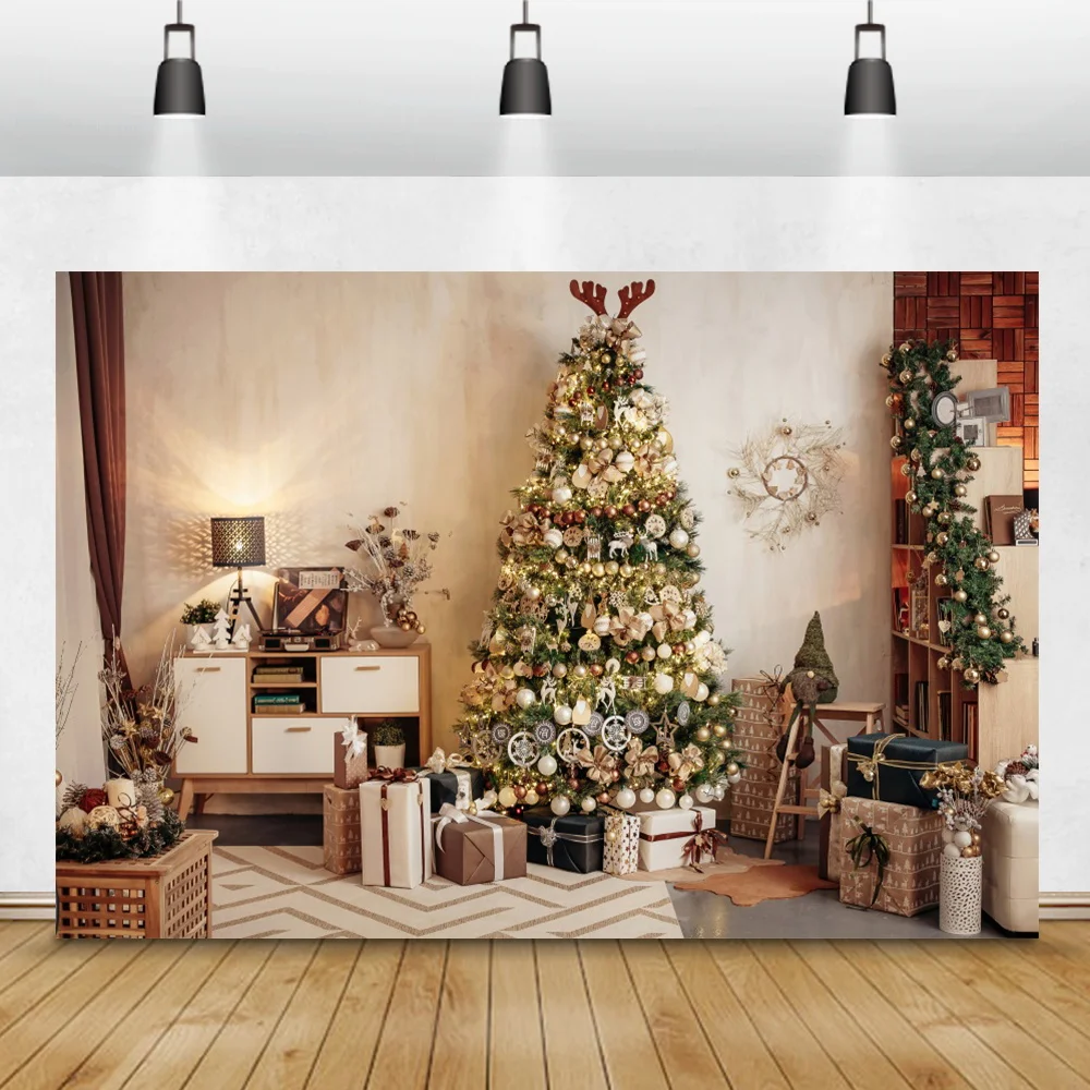 Photo Backdrop Merry Christmas Tree Baby Newborn Portrait Photography Backrgound Living Room Decor Famliy Photocall Vinyl Poster