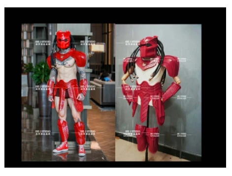 commercial muscle men's clothing model costume Jagged warrior red armor cosplay bar halloween costumes