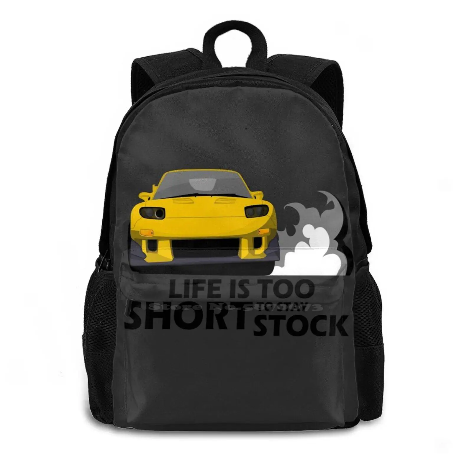 Yellow Beater Large Capacity Fashion Backpack Laptop Travel Bags Rx7 Rx 7 Initial Initial D Jdm Japonese Manga Race