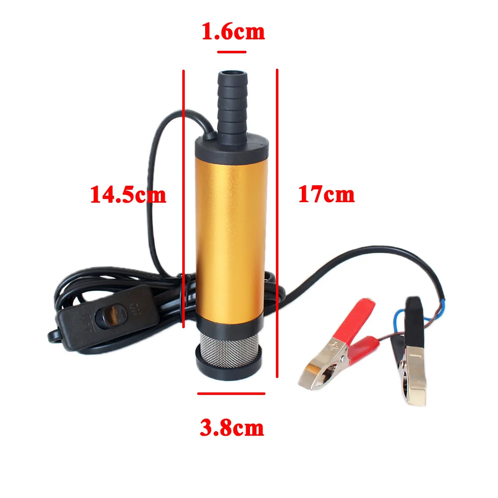 12V 24V DC Electric Submersible Pump For Pumping Diesel Oil Water Aluminum Alloy Shell 12L/min Fuel Transfer Pump 12 V Volt 24