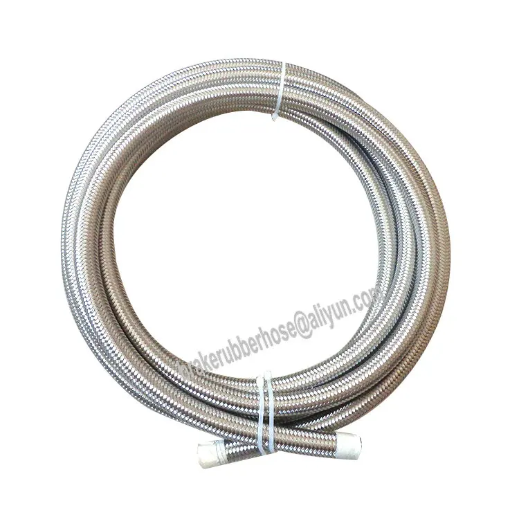 AN8-8AN-08-AN-8-STAINLESS-STEEL-BRAIDED-PTFE-HOSE-OIL-FUEL-BRAKE-LINE-E85 1M