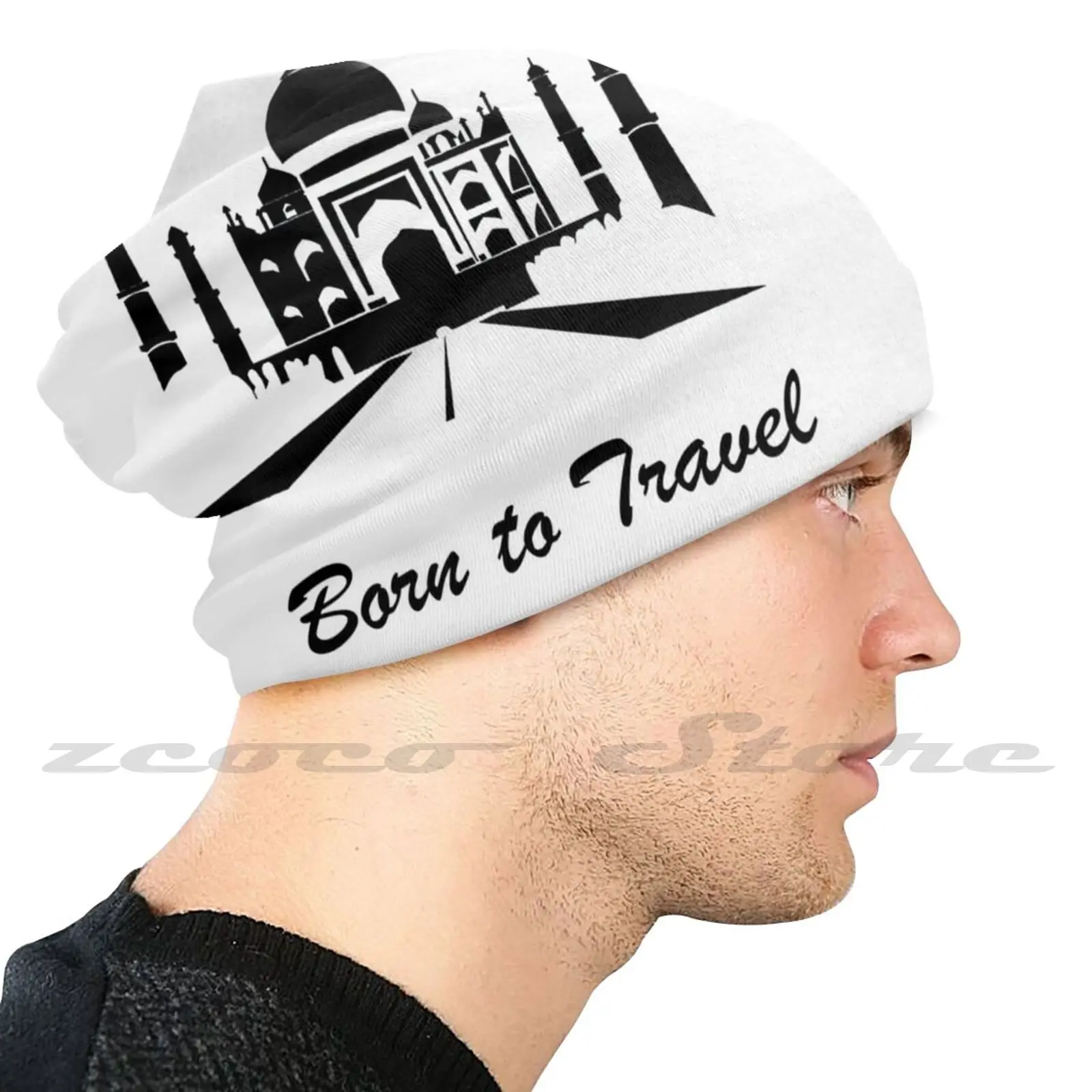 Born To Travel , Taj Mahal Edition Adult Kids Knit Hat Hedging Cap Outdoor Sports Breathable Taj Mahal India To Travel Vacation