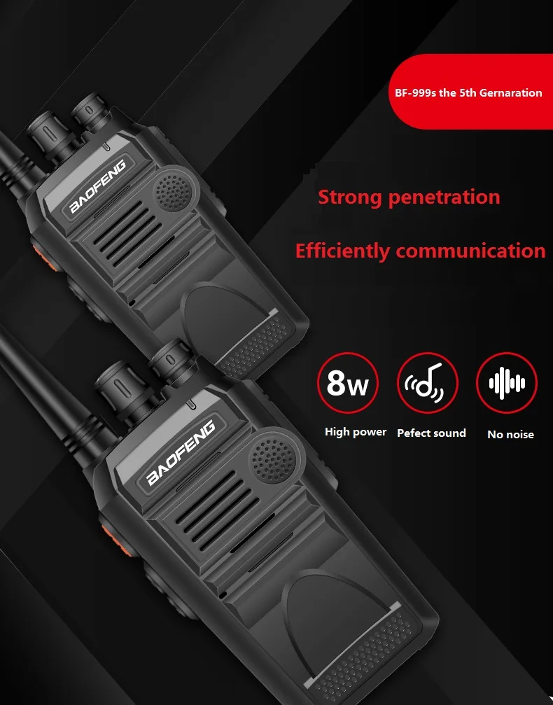 2pcs Baofeng BF-999S  Two-way Radio walkie talkie 3-5km CB Radio FM Transceiver walkie-talkie рация