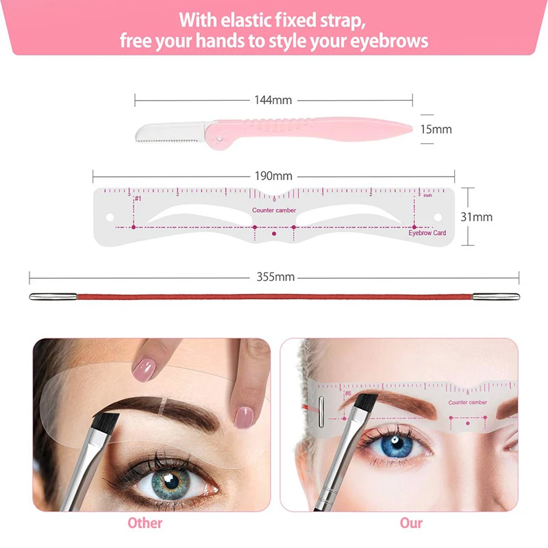 12Styles/set Eyebrow Stencil Set Reusable DIY Eye Brow Drawing Guide Styling Shaping Grooming Template Card Easy Makeup