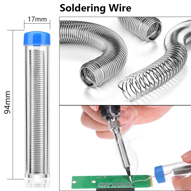 Imagem -05 - Conjunto de Armas de Ferro de Solda Elétrica Herramienta Ferro de Solda 60w Kit de Solda Cautin Soldadur Kit de Ferro de Solda