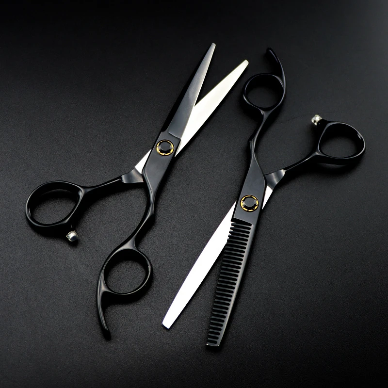 Customize logo /name JP 440c 6 \'\' black Bearing hair scissors haircut thinning barber tools cutting shears hairdresser scissors