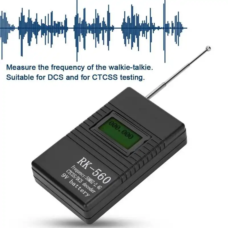 RK560 50MHz-2.4GHz Frequency Counter Meter Portable Handheld Test Radio Meter CTCSS/DCS Decoder for Two-Way Radio Walkie Talkie