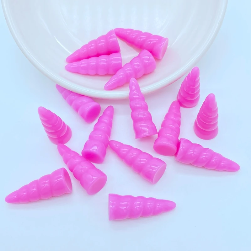 20pcs New Cute Resin Mini Unicorn Horn Flat Back Cabochon Scrapbook Kawaii DIY Embellishments Accessories K52