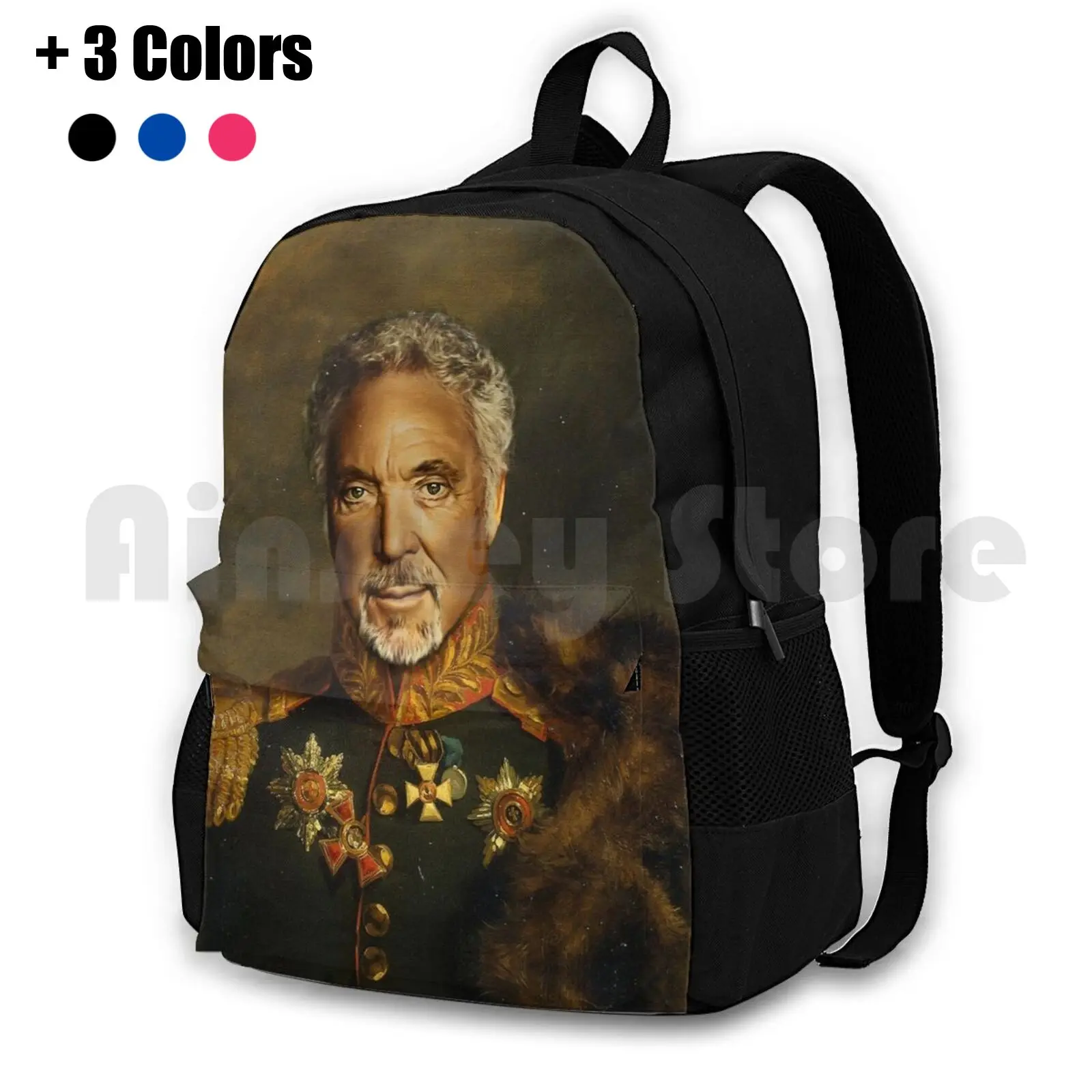 Sir Tom Jones-Replaceface Outdoor Hiking Backpack Waterproof Camping Travel Tom Jones Portrait Photoshop George Dawe