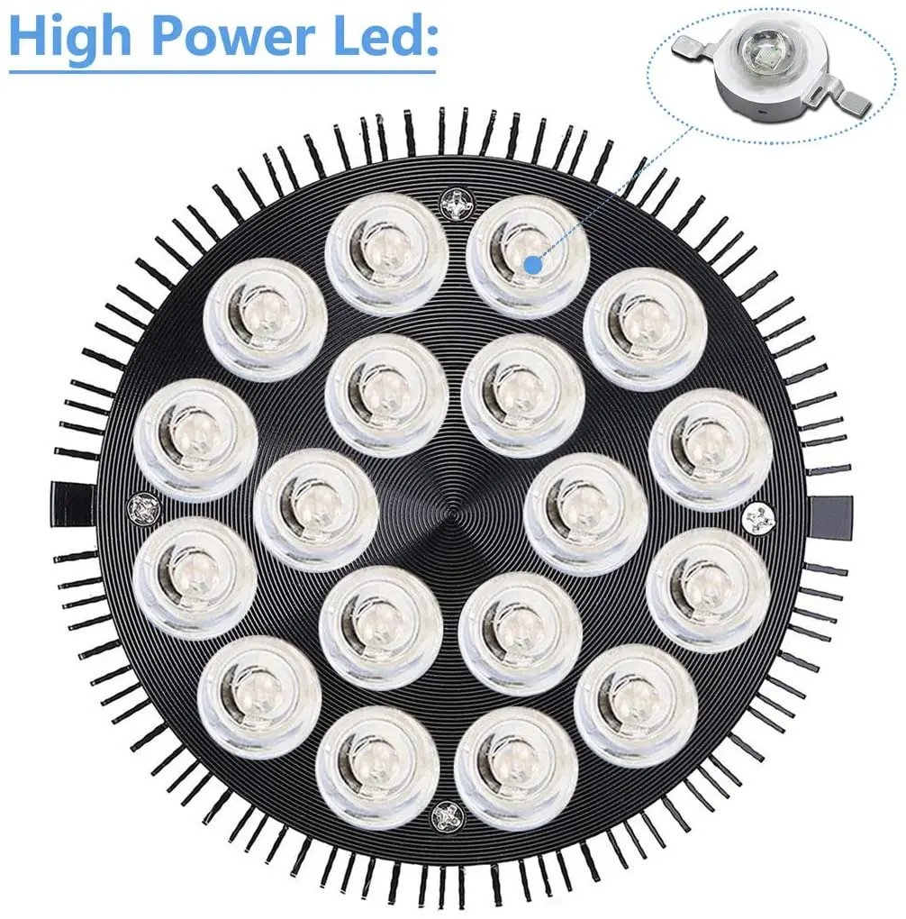 12/15/18/36/45/54W Full Spectrum Aquarium Lamp PAR38 LED Aquarium Light Fixture E27 Light Bulb for Aquatic Marine Reef D30