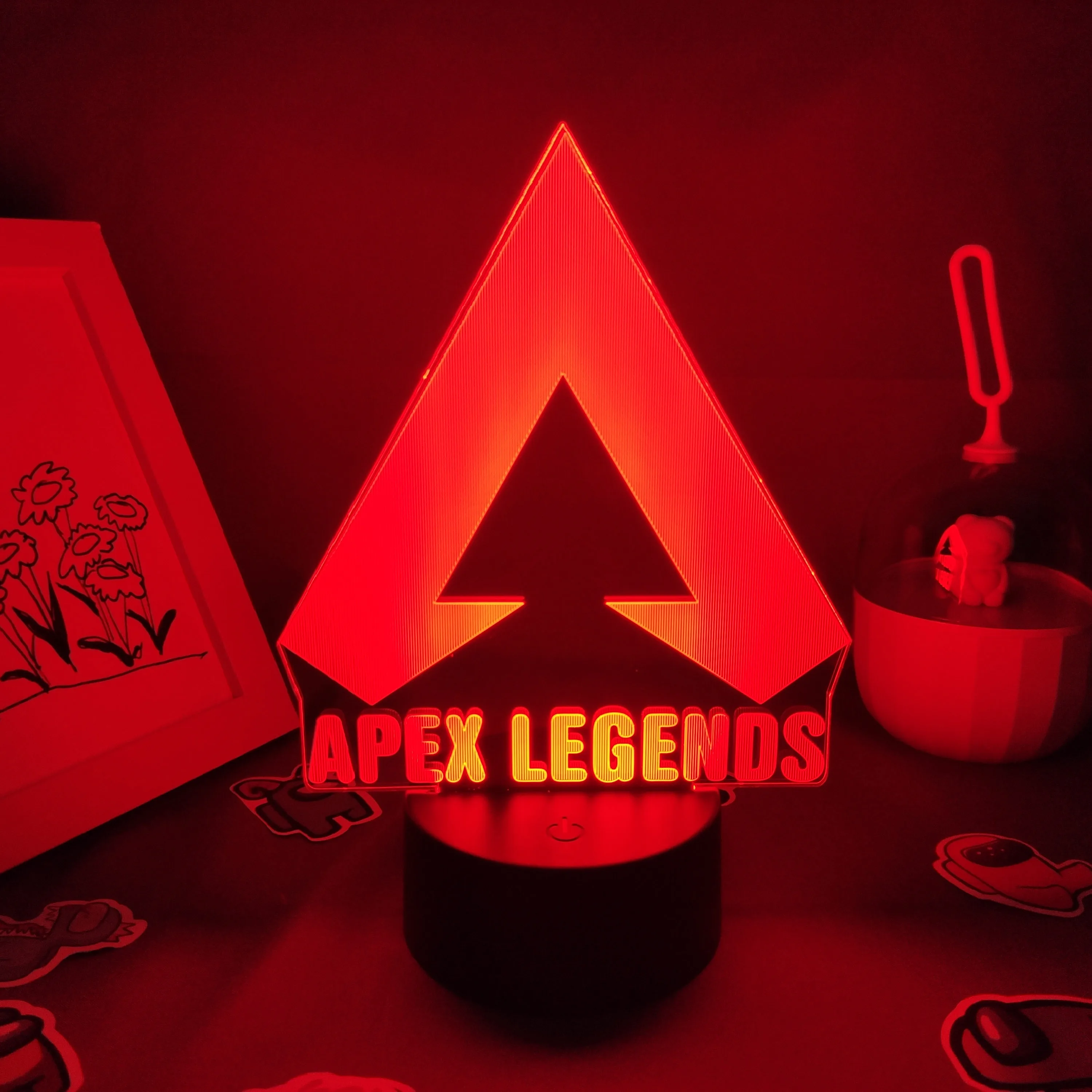 Apex Legends Logo 3D LED RGB Night Lights Cool Gift for Friend Lovely Lava Lamp Bedroom Bedside Game room Table Desk Mark Decor