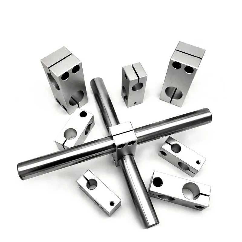 

Pillar fixing clamp vertical fixed diameter fastening aluminum alloy optical axis cross block steel pipe fixing bracket connecti