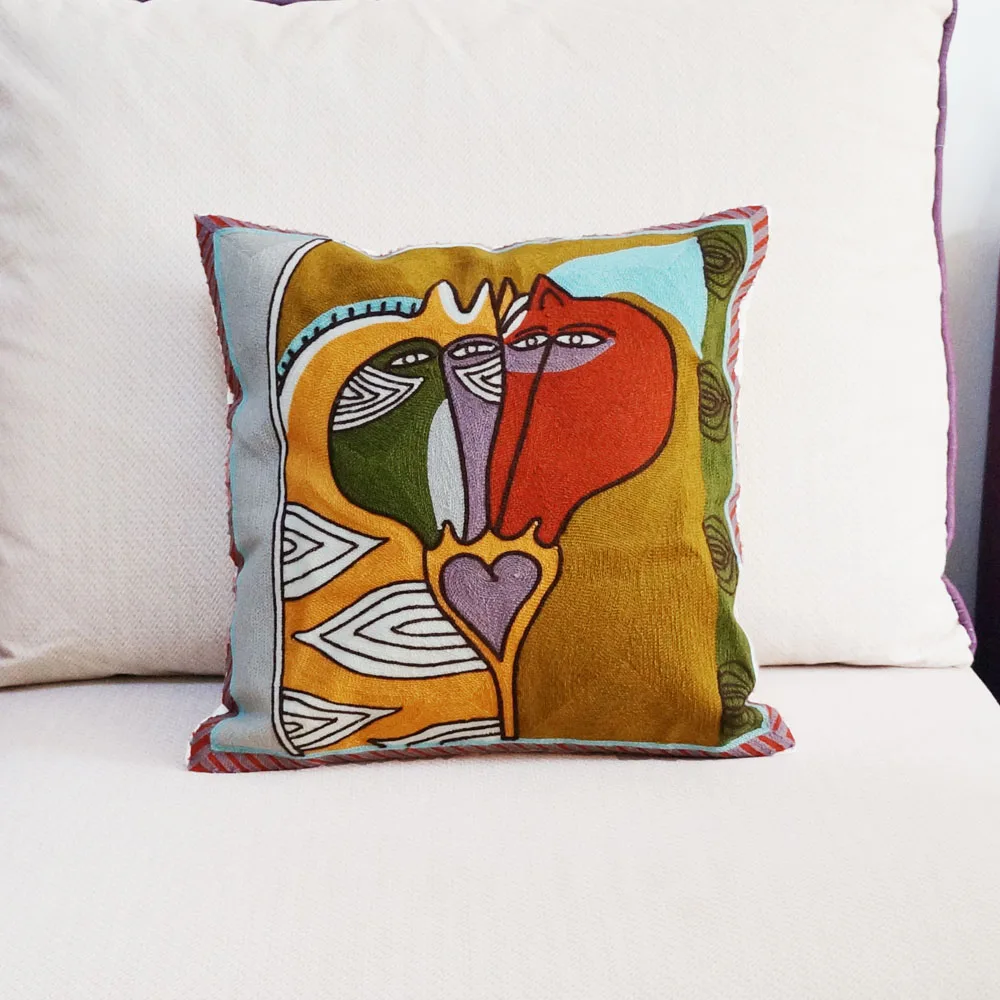 

Холст Абстрактные животные искусство Вышивка 18 дюймов наволочка чехол для дивана наволочка для стула Наволочка Чехол 45x45 см без набивки