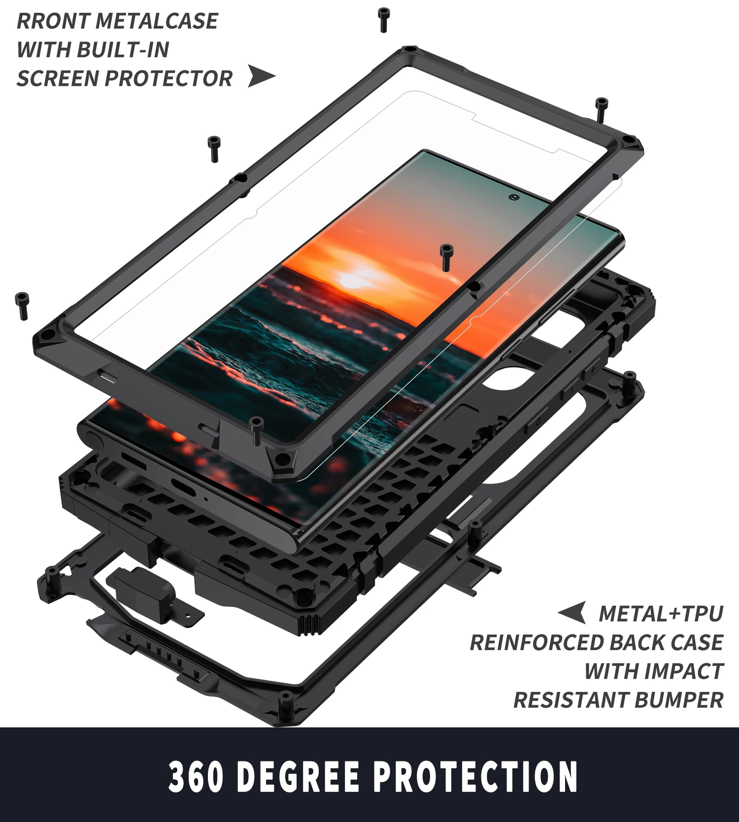 Metal Anti-fall Rugged Armor Protective Case For Samsung Galaxy S22 Ultra S22 Plus S22 5G S21 Built-in Camera Protection Cover