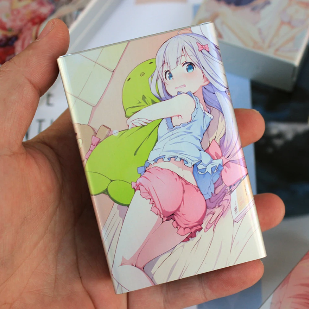 Japanese Anime Cigarette Case Aluminum Alloy Sexy Cute Animation Tobacco Box Container Storage Box Smoking Accessories