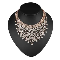 A Luxurious Rhinestone Necklace for Women Party Supplies Bridal Sparkling Wedding Accessories Fashion Prom Jewelry Wholesale