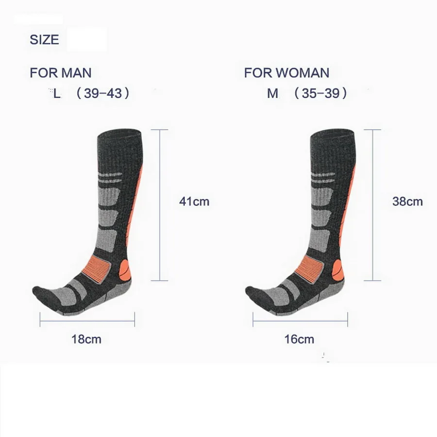 1 Pair Merino Wool Thermal Socks Men Women Winter Long Warm Compression Socks For Ski Hiking Snowboarding Climbing Sports Socks