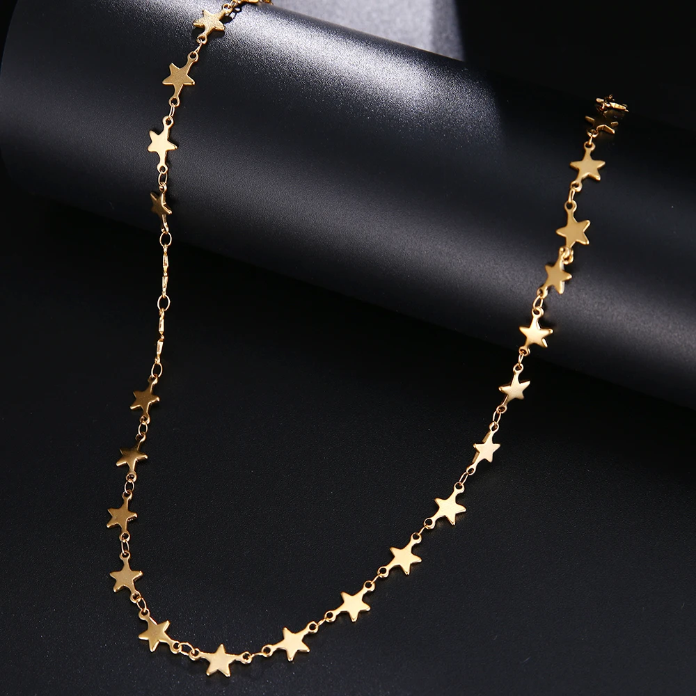 CACANA Stainless Steel Chain Necklace For Man Women Gold Silver Color For Pendant Pentagram Donot Fade Jewelry N1926