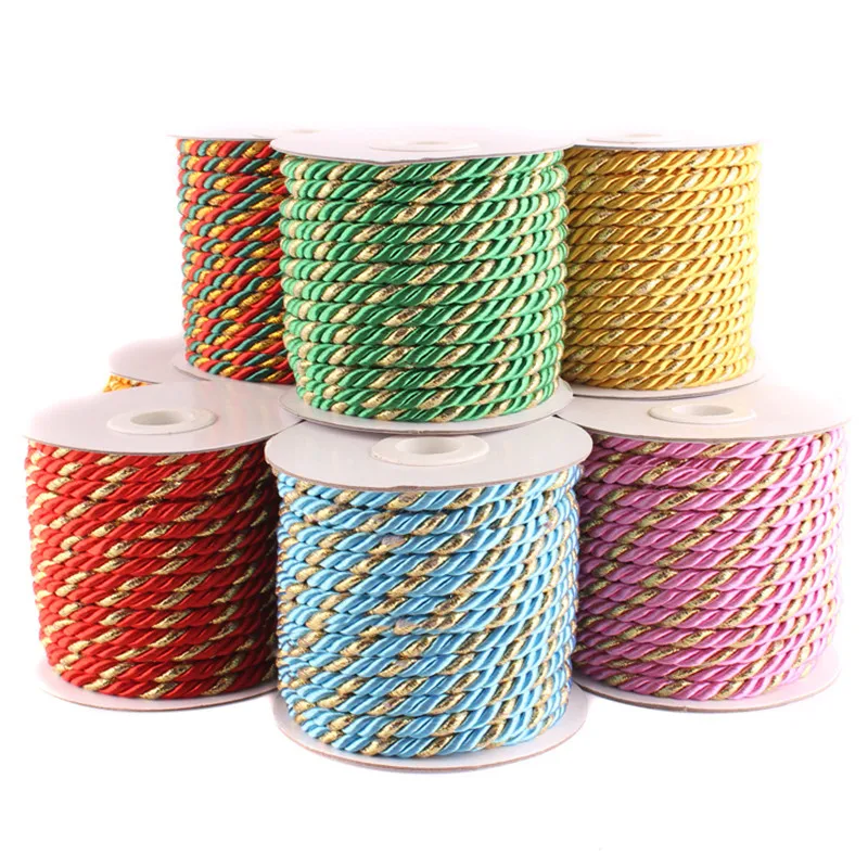 New 5mm Diameter Twisted Rope Three Strands of Cord for Cushion Pillow Bag Sofa Chair Decorative Accessories 16 colorus