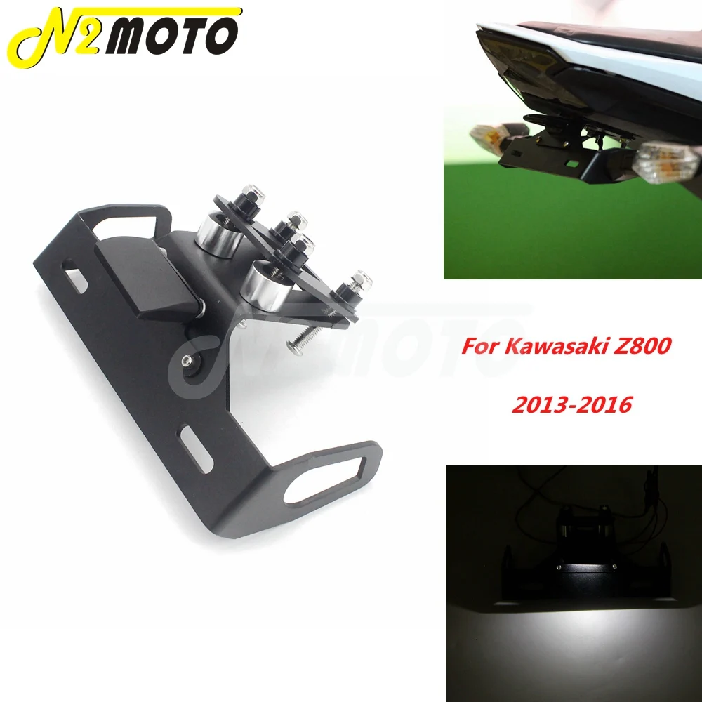 Motorcycle LED Lamp Rear License Plate Holder License Bracket Tail Tidy For Kawasaki Z800 2013 2014 2015 2016 Fender Eliminator