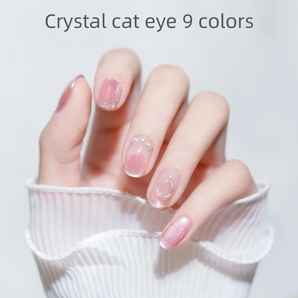 Vendeeni 9D Crystal Cat Eye Gel Nail Polish Holographic UV Soak Off Gel Lacquer Magnetic Hybrid Gel Varnish For Manicure 9 Color