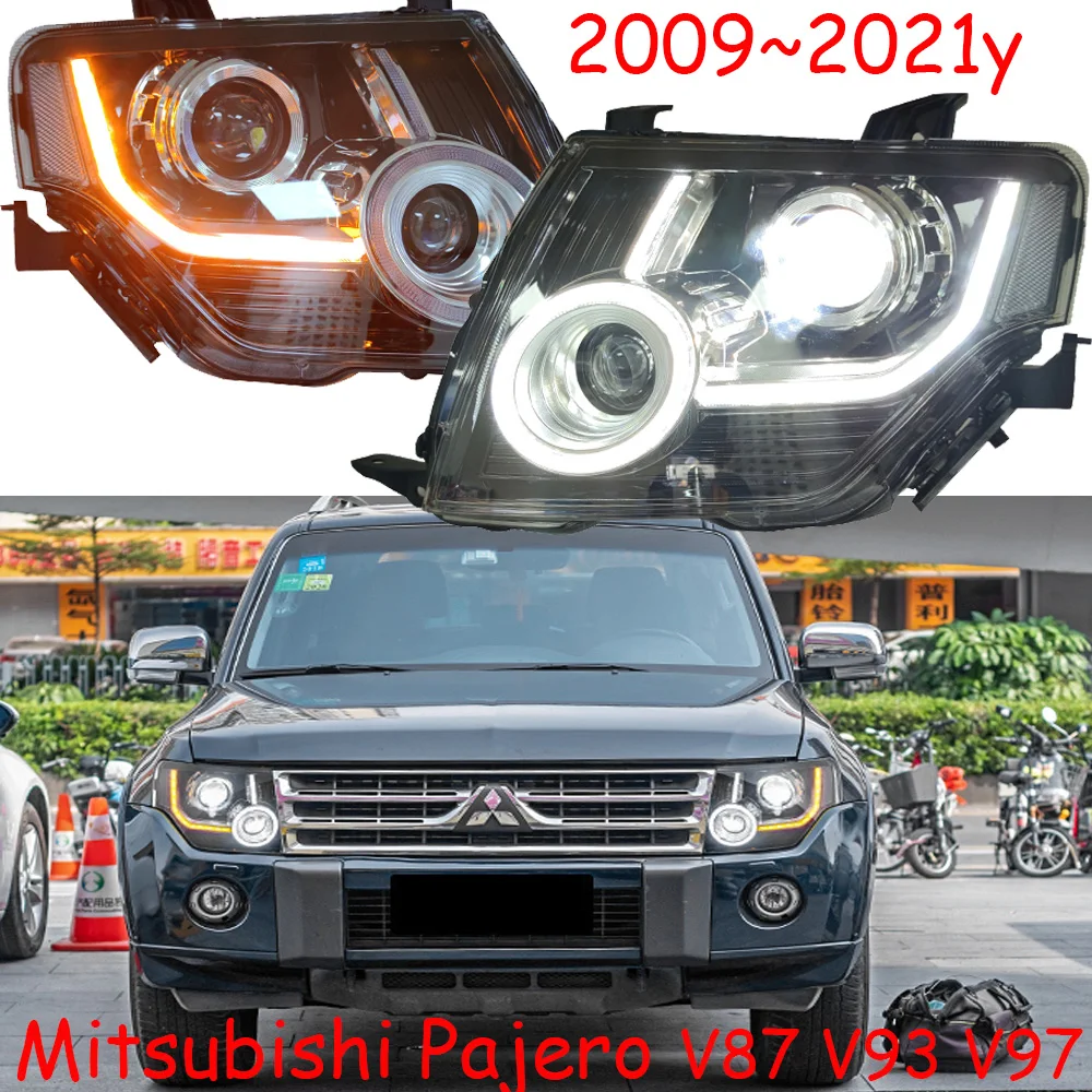 

car bumper montero headlamp Mitsubishi pajero headlight V87 V93 V97 2009~2021y DRL car accessories pajero daytime light fog