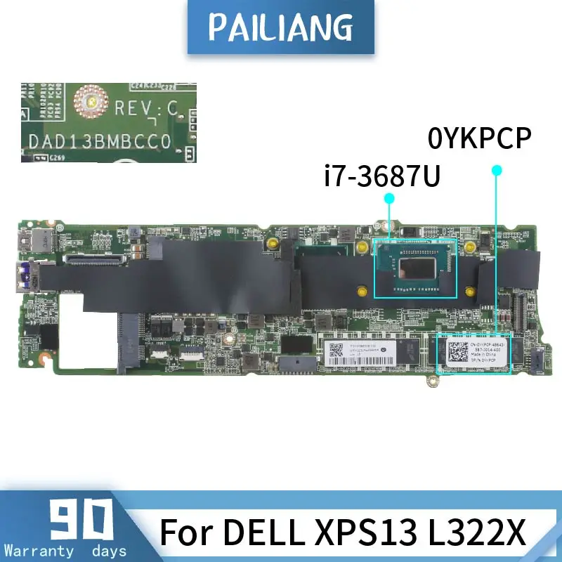 Pailiang Laptop Moederbord Voor Dell XPS13 L322X I7-3687U Moederbord DAD13BMBCC0 CN-0YKPCP SR0XH Tesed