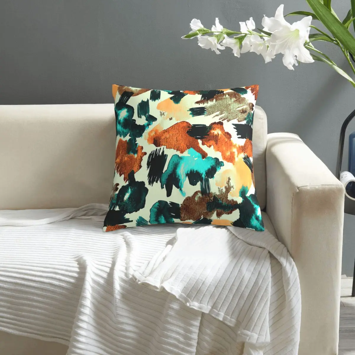 

Abstract Watercolor Brush Strokes Pattern pillowcase printed cushion cover sofa waist pillow pillow cover