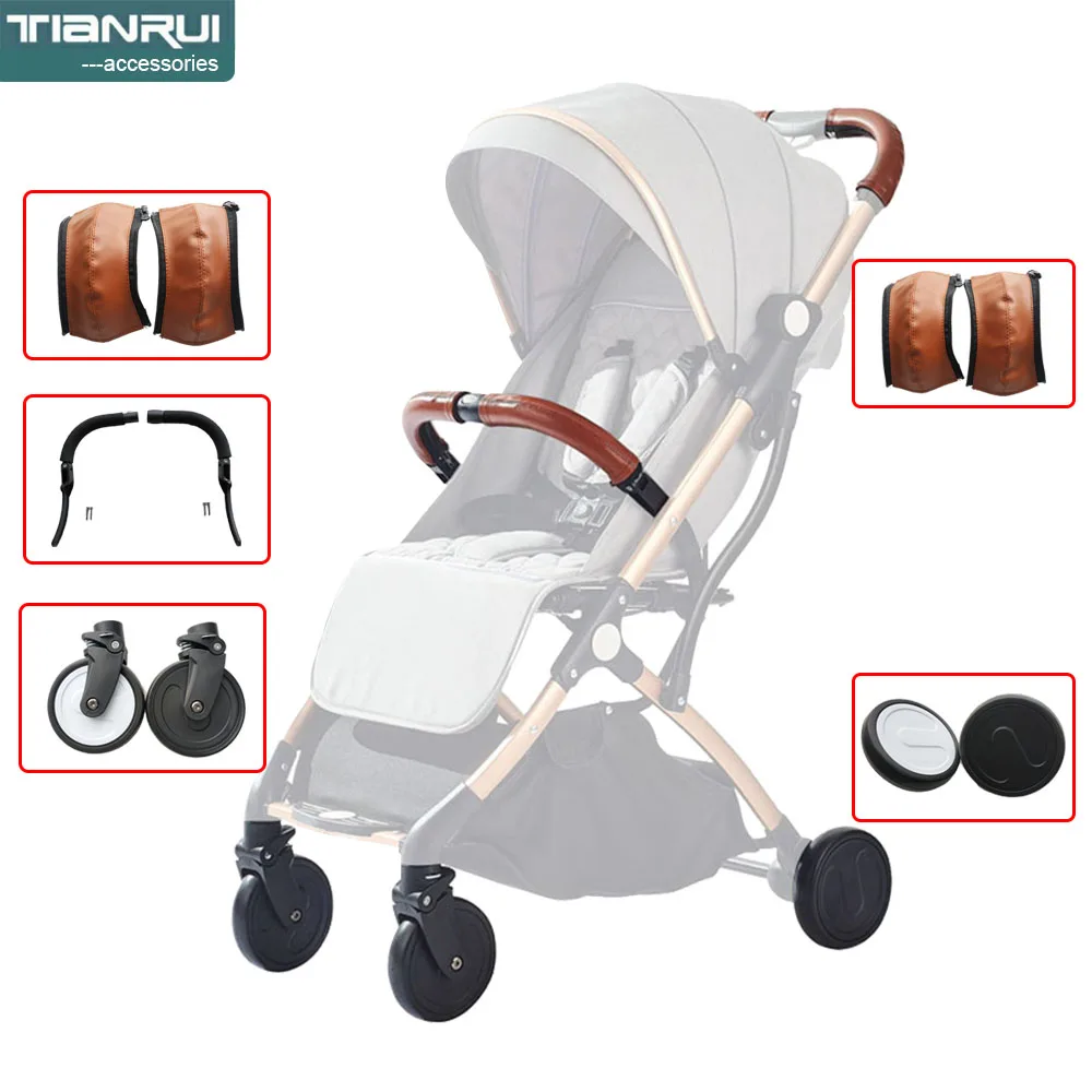 Tianrui Stroller Accessories Front And Back Wheel Armrest Leather Cover Tyre Original Factory Product Baby Trolley Car Parts