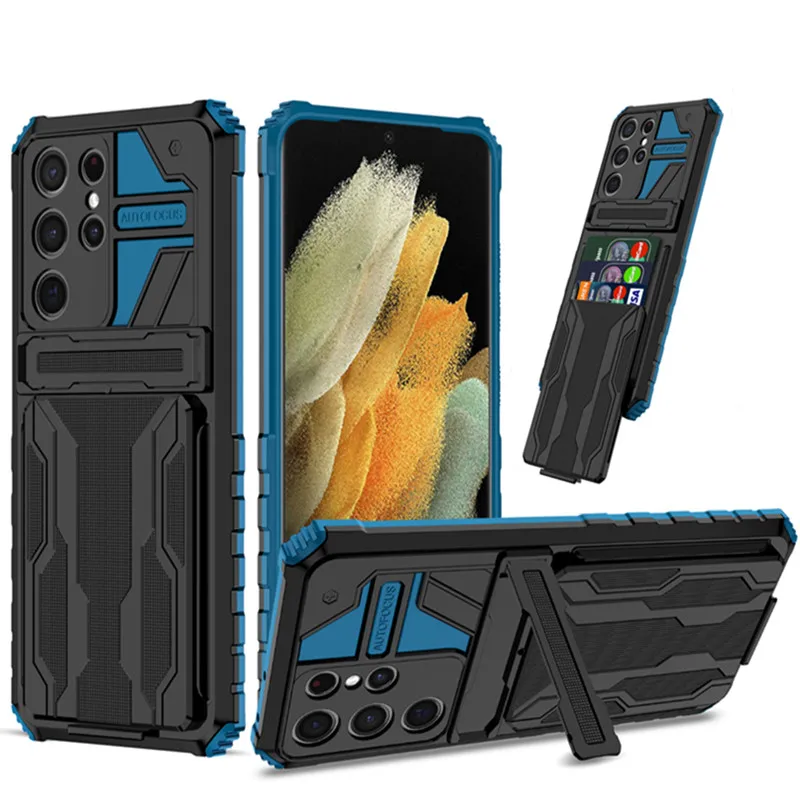 Card Slot Silicone Case For Samsung Galaxy S24 S25 Ultra S23 S22 S21 FE A15 A25 A05S A14 A34 A54 Camera Protect TPU Bumper Case