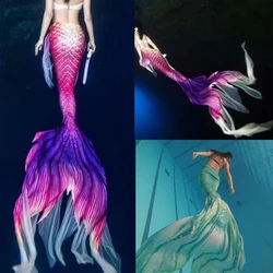 Customized 2020 New Mermaid Tails With Monofin Costume For Women Swimsuit Swimmable Flipper Swimming Tour Big Tail Mermaid Party