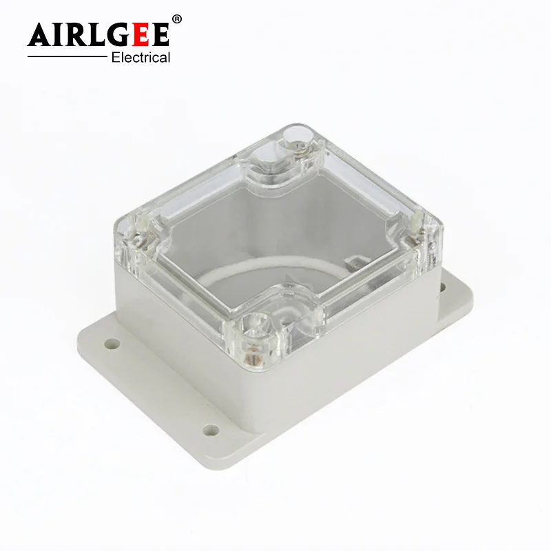 63*58*35mm outdoor transparent cover cable junction box with ear small waterproof box IP65 sealed box