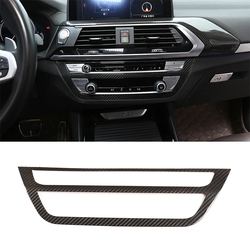 For BMW X3 X4 G01 G02 2017-2021 Real Carbon Fiber Central Control Air Conditioning Button Decorative Panel Stickers  Accessories