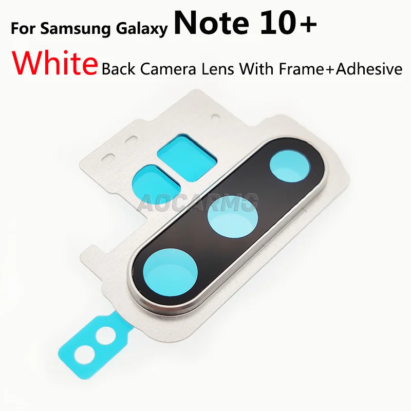 Aocarmo Rear Back Camera Lens Glass Ring Cover With Frame Adhesive For Samsung Galaxy Note 10 Plus 10+ Note10 Replacement Parts