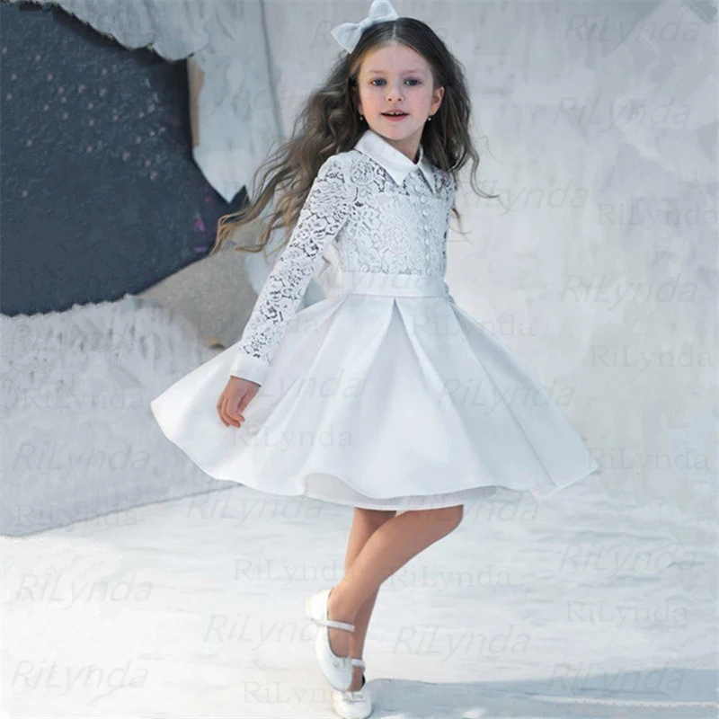 Vestidos blancos de flores para niña, vestido de tul de princesa sin mangas, vestidos de desfile hechos a medida, vestidos de encaje esponjoso para niña, vestidos de comunión