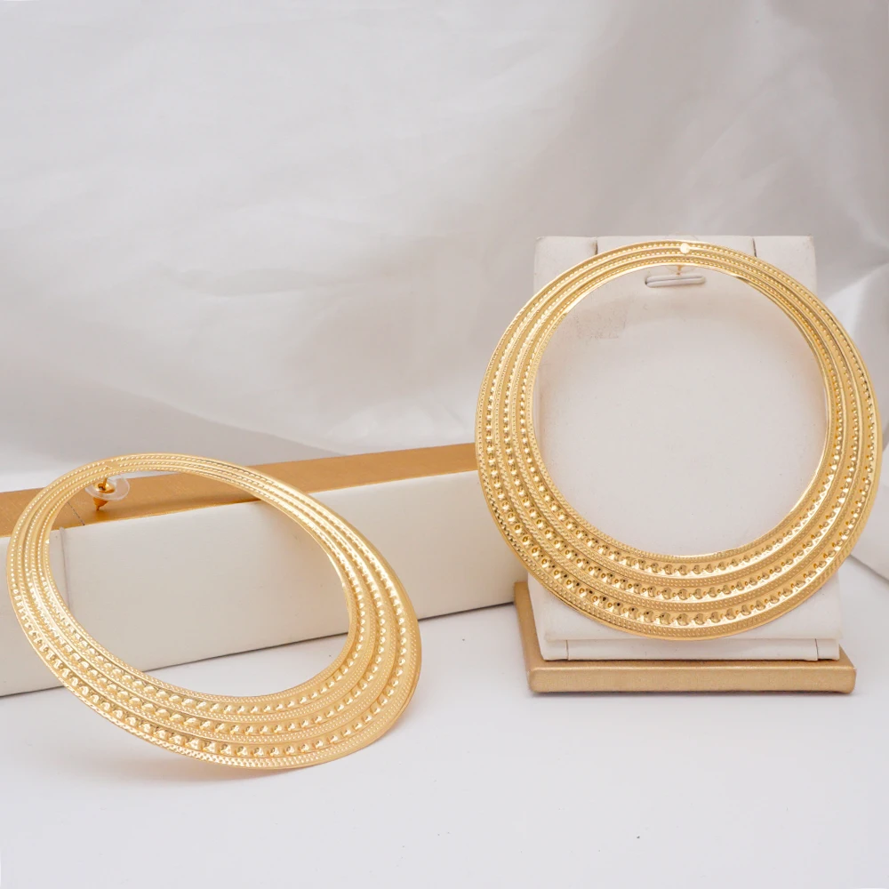 Gold Color Stud Earring Pendant Big Geometric Hoop Earrings For Women Round Circle Earrings Hoops Punk Jewelry 2022