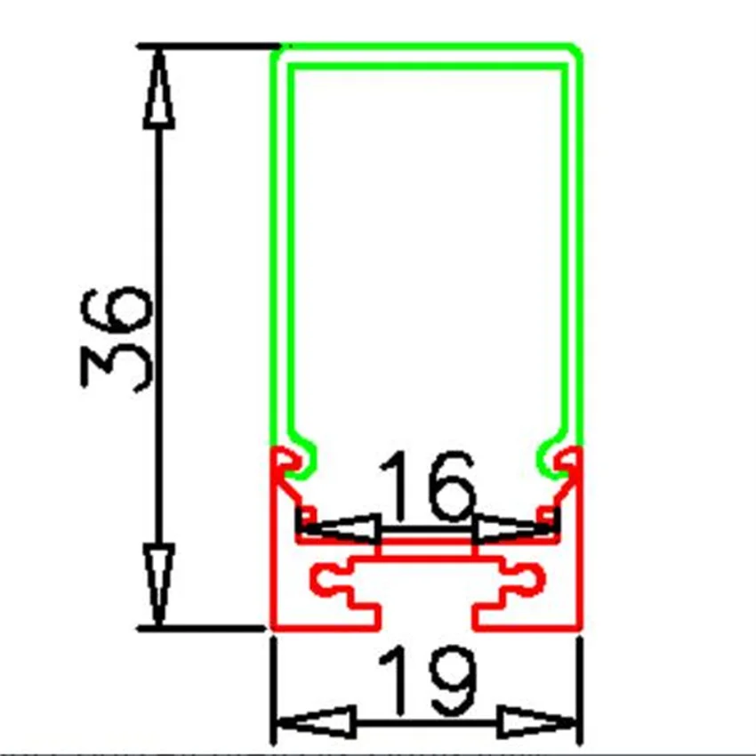 2M/PCS  LED 3 Side Luminous Cabinet Surface Mounted Profile Bar Light With Milky Cover Aluminium Profile Led Flexible Strip