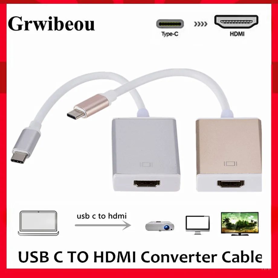 

Grwibeou USB C TO HDMI Adapter Cable Usb 3.1 Thunderbolt 3 To HDMI Iphone Usb-c To HDMI Switch Cable Converter for Type C Device