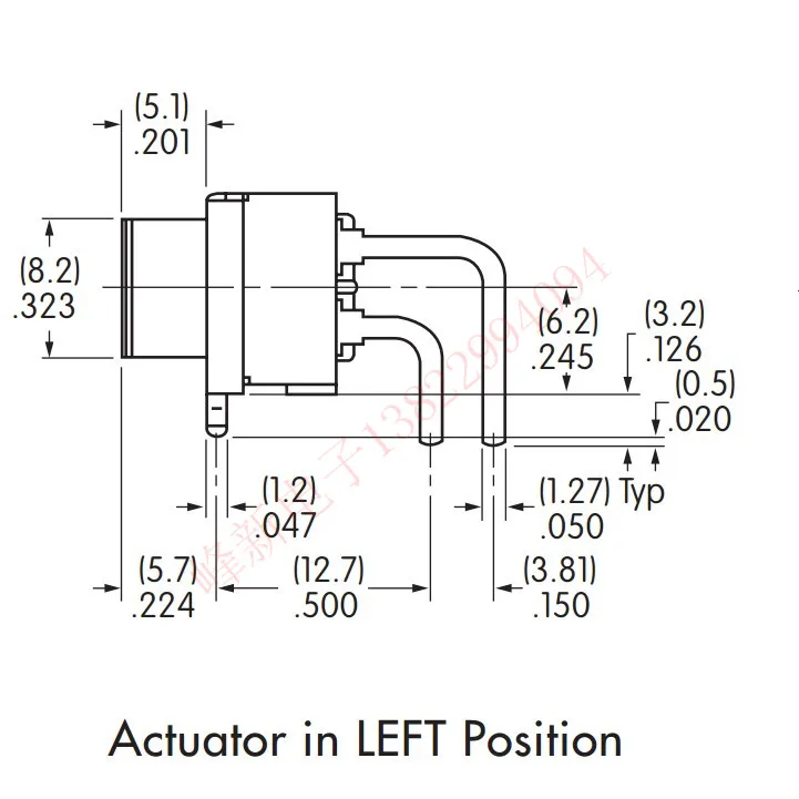 MS-22AAH1 Nhật Bản Cong Chân 2 Gear 6 Chân Tặng Công Tắc Dao Động Trượt Chuyển Đổi Nguồn Điện 6A