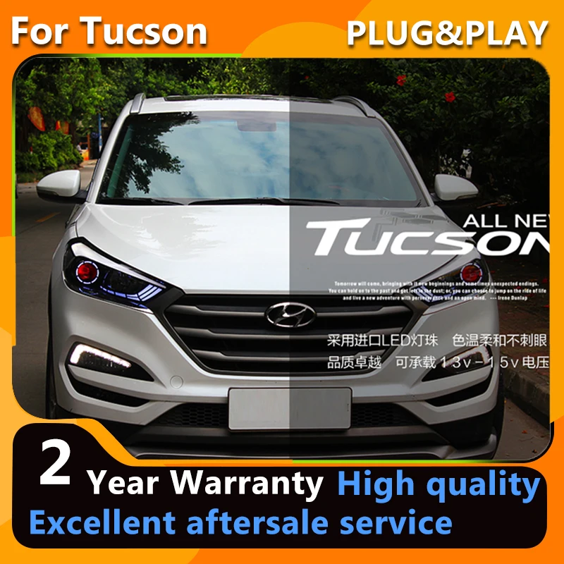 YCYON For Hyundai Tucson 2015-2018 Headlights LED Headlight LED Dual Projector