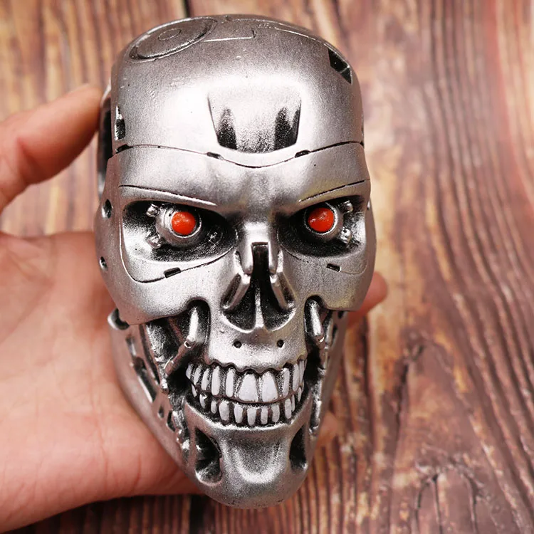 1pcs 14cm Terminator 5 T800 action figure doll 1:2 silver skeleton head cartoon anime PVC model toy d10