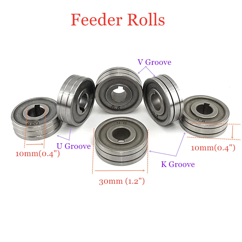 MIG Welding Wire Feeding Roll V U Knurl Groove 0.6/0.8mm 0.8/1.0mm Size 30x10x10mm LRS-775S SSJ-29 Feeder Roll