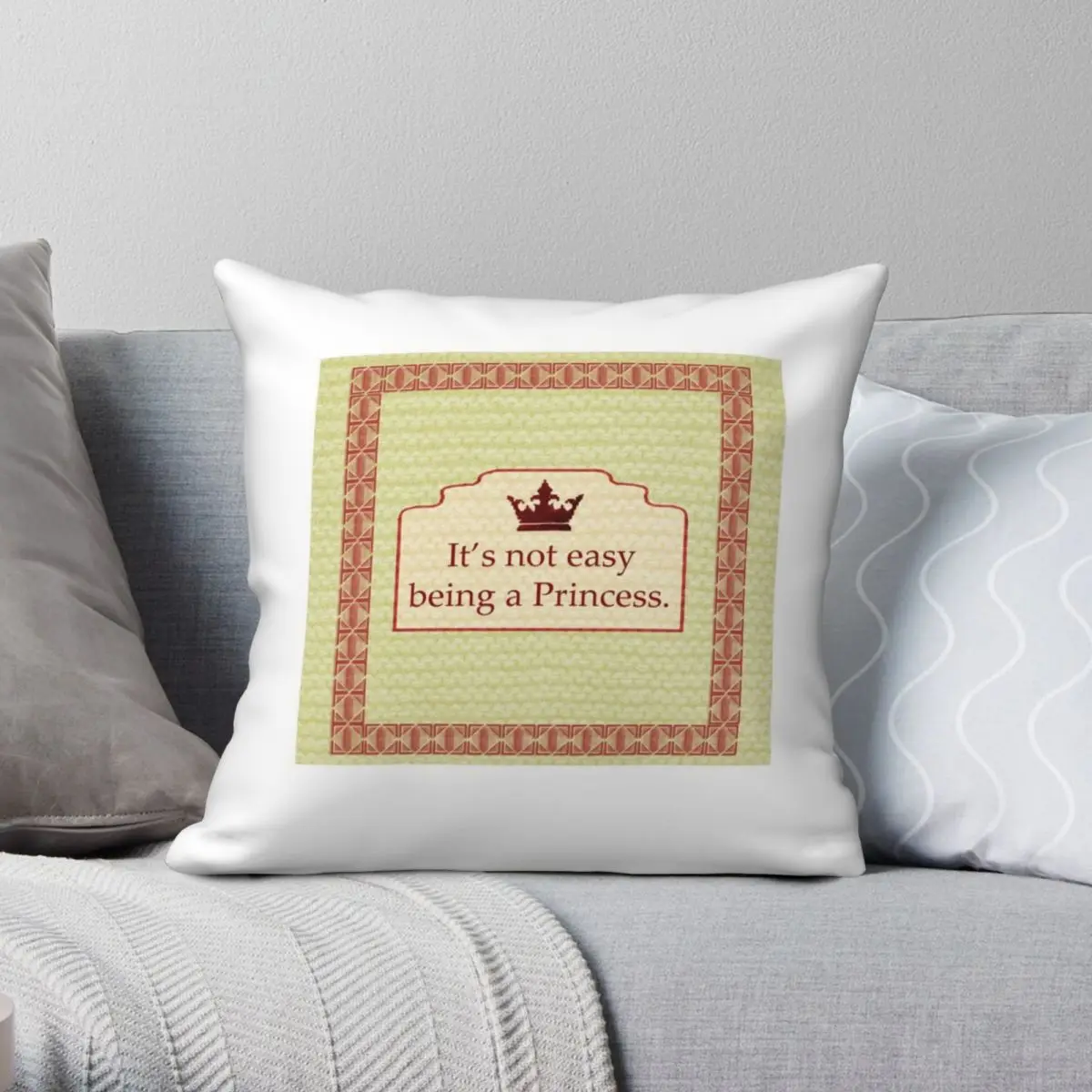 

It's Not Easy Being A Princess Margaret Square Pillowcase Polyester Linen Velvet Zip Decor Pillow Case Room Cushion Cover 18"