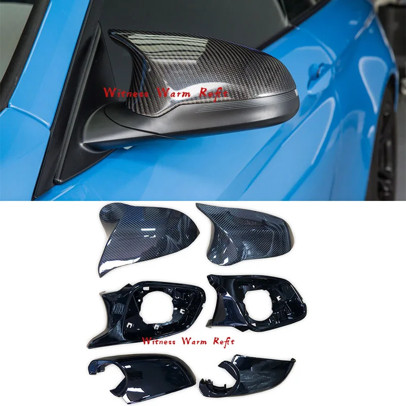 Replacement Ox Horn Style Dry Carbon Fiber Side Mirror Cover Mask for Bmw F20 F22 F30 F32 F36 M2 F87 Car Styling