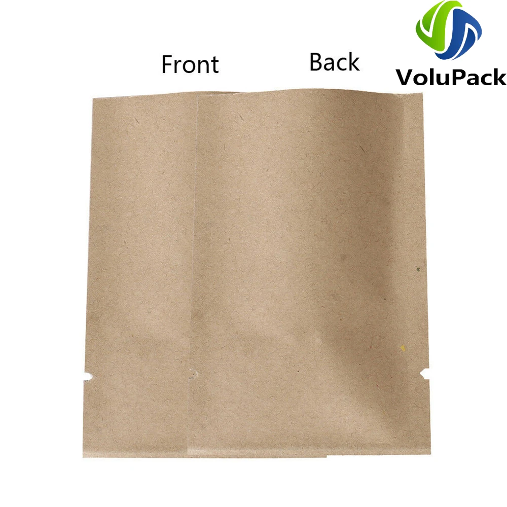 High Quality 14C Thickness! Eco-friendly Kraft Paper Packaging Bags Heat Seal Open Top Pouches Aluminum Foil Mylar Storage Bags