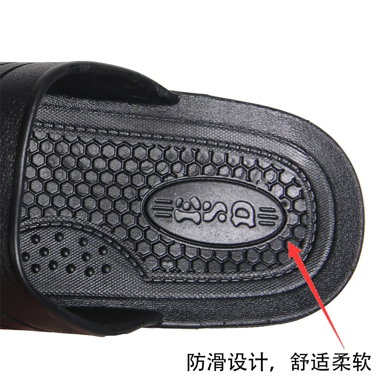 ESD SPU Black Soft Sole Comfortable Anti-skid Anti-static Slippers Clean Room Dust-free Summer Factory Workshop Slippers