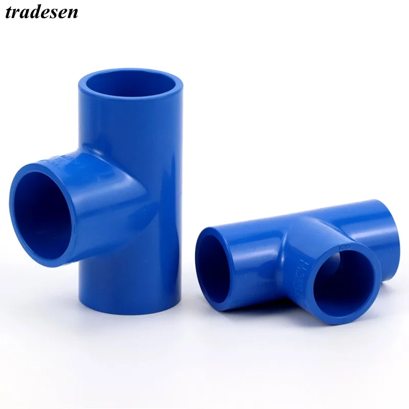 I.D 20~63mm PVC Pipe Tee Connector Aquarium Fish Tank Water Tube Fitting Garden Irrigation Hydroponic Planting Frame 3 Way Joint